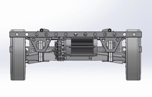 Rear axle and motor assembly diagram